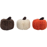Calabazas mini de punto de 9 x 7 cm - 3 unidades