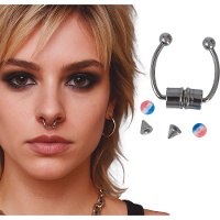 Piercings falsos para nariz con puntas surtidas