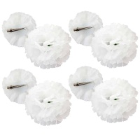 Clavel blanco con pinza - 48 unidades