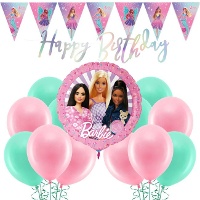Pack de decoración para fiesta de Barbie - 22 piezas