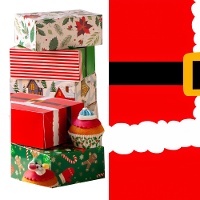 Caja para dulces de Papá Noel de 18 x 13,5 x 7,5 cm - Decora