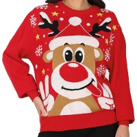 Jersy de Navidad de reno para mujer
