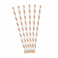 Pajitas de papel chevron - 10 unidades