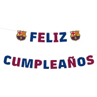 Banderín de FC Barcelona Feliz Cumpleaños