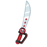 Espada de foam pirata con calavera de 53 cm