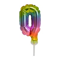 Topper globo de número arcoíris de 13 x 5,5 cm - 1 unidad