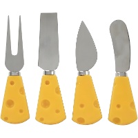 Cuchillos para queso con mango amarillo - 4 unidades