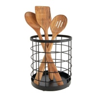 Porta utensilios de cocina negro de 17,5 cm - iDesign