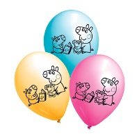 Globos de látex de Peppa Pig - 6 unidades