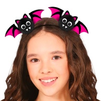 Diadema con murciélagos pompom