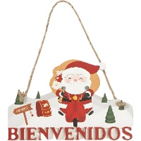 Cartel de Bienvenidos de Papá Noel de 18,5 x 12 cm