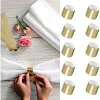 Anillo para servilleta de papel dorado - 10 unidades