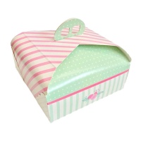 Caja de 37 x 37 x 10 cm para tarta cuadrada con asa - 5 unidades