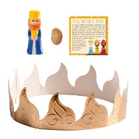 Kit para roscón de reyes: corona, haba, rey y tarjeta