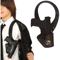 Sobaquera negra de policía con pistola infantil
