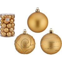 Bolas de Navidad con brillo de 6 cm - 30 unidades