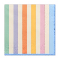 Servilletas a rayas multicolor - mix