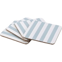 Posavasos a rayas azul verdosa - 4 unidades