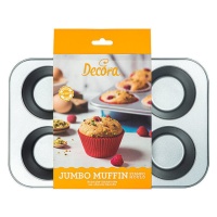 Molde para muffins de acero de 34 x 22 cm - Decora - 6 cavidades