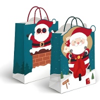 Bolsa regalo de 32 x 26 x 10 cm de Papá Noel - 1 unidad