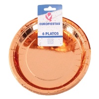 Platos de 18 cm de cartón metalizados - 6 unidades