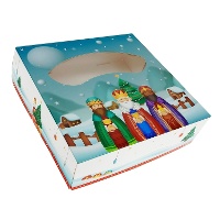 Caja para roscón de reyes de 33 x 33 x 8 cm