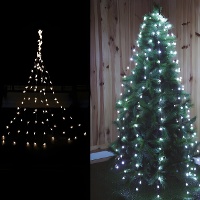 Cortina de 200 luces para árbol de Navidad