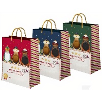 Bolsa regalo de 24 x 18 x 10 cm de Reyes Magos vintage - 1 unidad