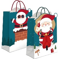 Bolsa regalo de 23 x 18 x 10 cm de Papá Noel - 1 unidad