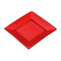 Platos de 17 cm de plástico cuadrados metalizados - 4 unidades