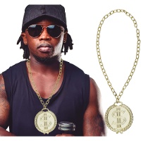 Collar de dólar medallón dólar dorado