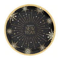 Plato de 23 cm de Happy New Year de 23 cm - 6 unidades