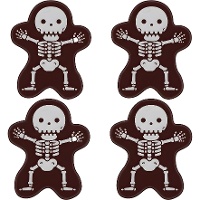 Figuras de chocolate negro de Esqueleto Halloween - 72 unidades