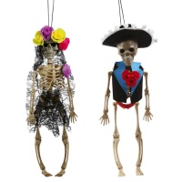 Esqueleto de día de los muertos hombre o mujer