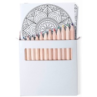 Set para colorear con lápices y láminas de mandalas