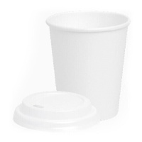 Vaso 480 ml de cartón blanco con tapa - Honest Green - 25 unidades