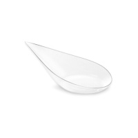 Cuchara lágrima de plástico transparente de 10 x 5 cm cóctel - 50 unidades