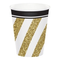 Vasos de Golden Birthday de 266 ml - 8 unidades