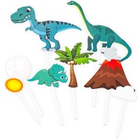 Topper para tarta de Dinosaurios volcán - 8 unidades