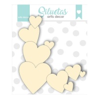 Chipboard de corazones de 12 x 14 cm - Artis decor - 1 pieza