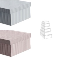 Caja rectangular rayas verticales - 6 unidades
