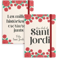 Libreta de Sant Jordi rosas de 19 x 13 x 1,5 cm - 1 unidad