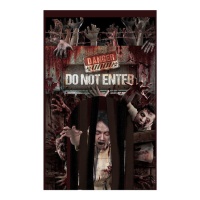 Decoración para puerta con cortina de zombies de 1,45 x 2,40 m