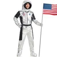 Disfraz de astronauta plateado para adulto