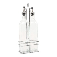 Aceitera y vinagrera de 500 ml con soporte