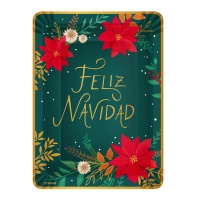 Bandeja de Feliz Navidad con flores de 25 x 34 cm - 2 unidades