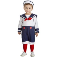 Disfraz de marinero naval con lazo rojo infantil