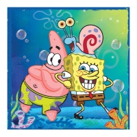 Servilletas de Bob Esponja y Patricio de 16,5 x 16,5 cm - 20 unidades