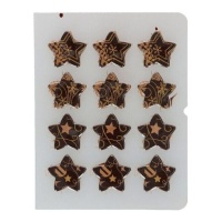 Decoraciones de Estrellas Bronce de chocolate - 12 unidades