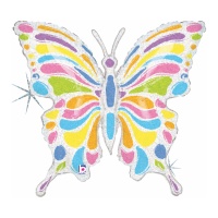 Globo de mariposa pastel holográfico de 84 cm - Grabo